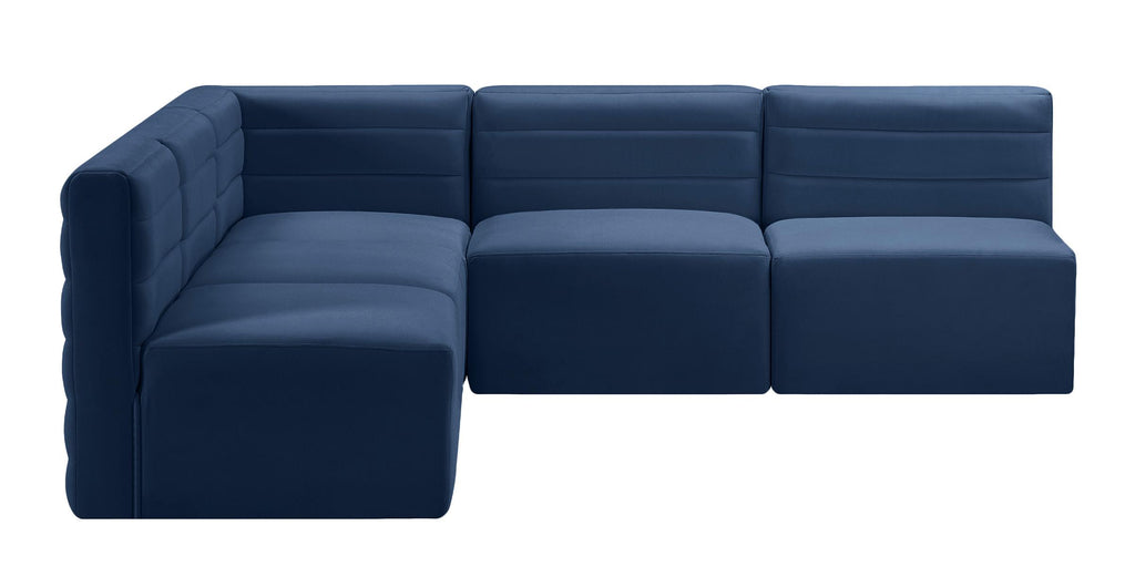 Navy Velvet Modular Sectional Sofa N166845