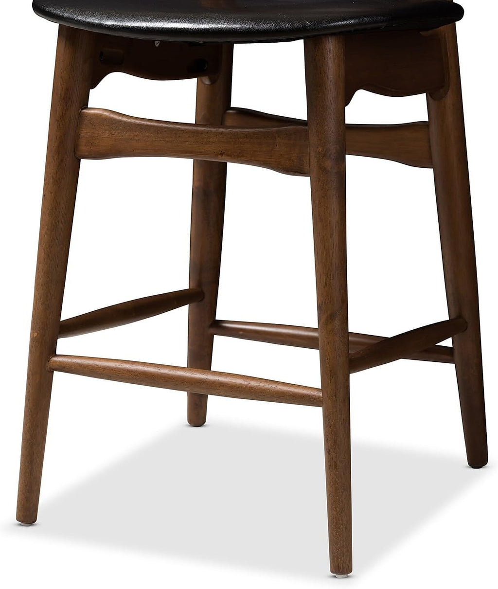 Black Faux Leather Counter Stool Set Qty 2 E393942