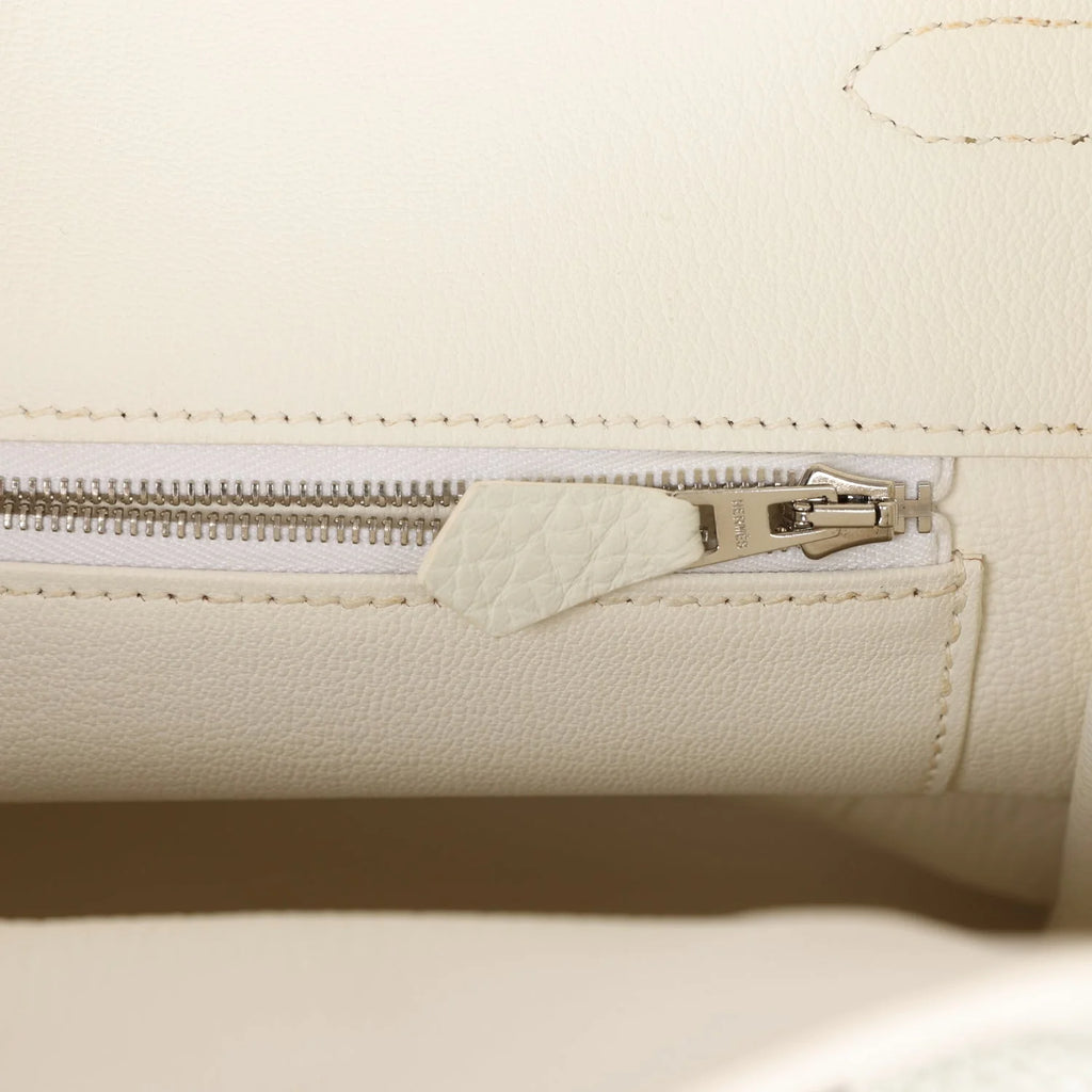 White Togo Leather Handbag T9175