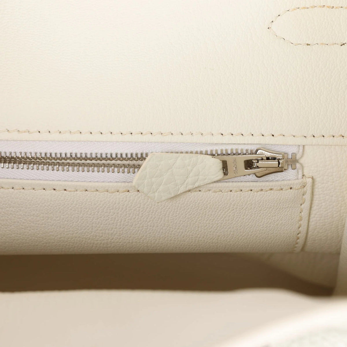 White Togo Leather Handbag T9175