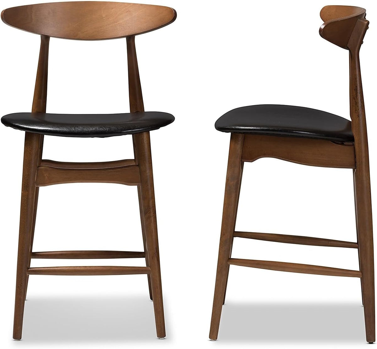 Black Faux Leather Counter Stool Set Qty 2 E393942