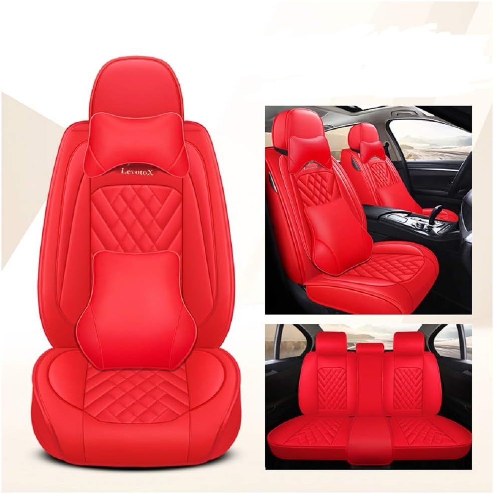 5 Seats Full Set Car Seat Covers (L-Red) W4034