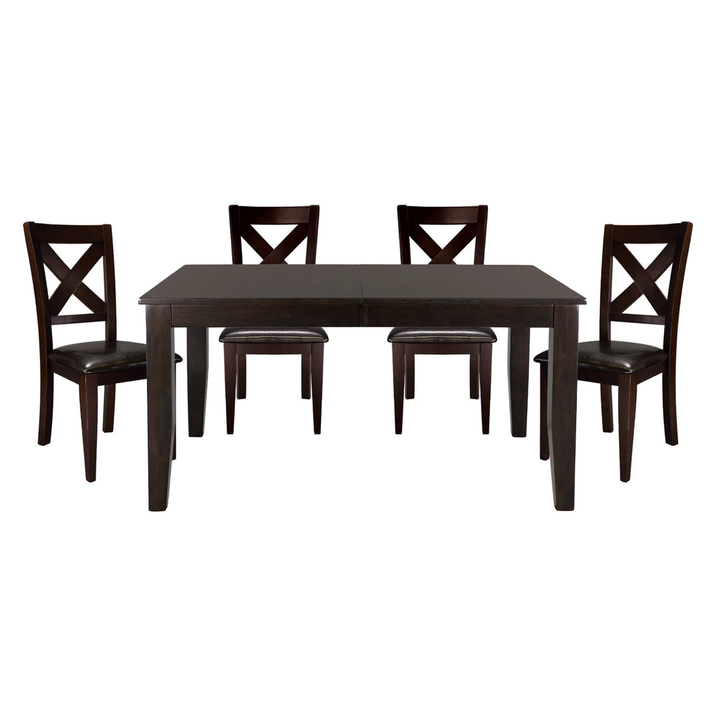 5pc Dining Room Table and 4 Side Chairs Merlot Finish K6478