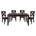 5pc Dining Room Table and 4 Side Chairs Merlot Finish K6478