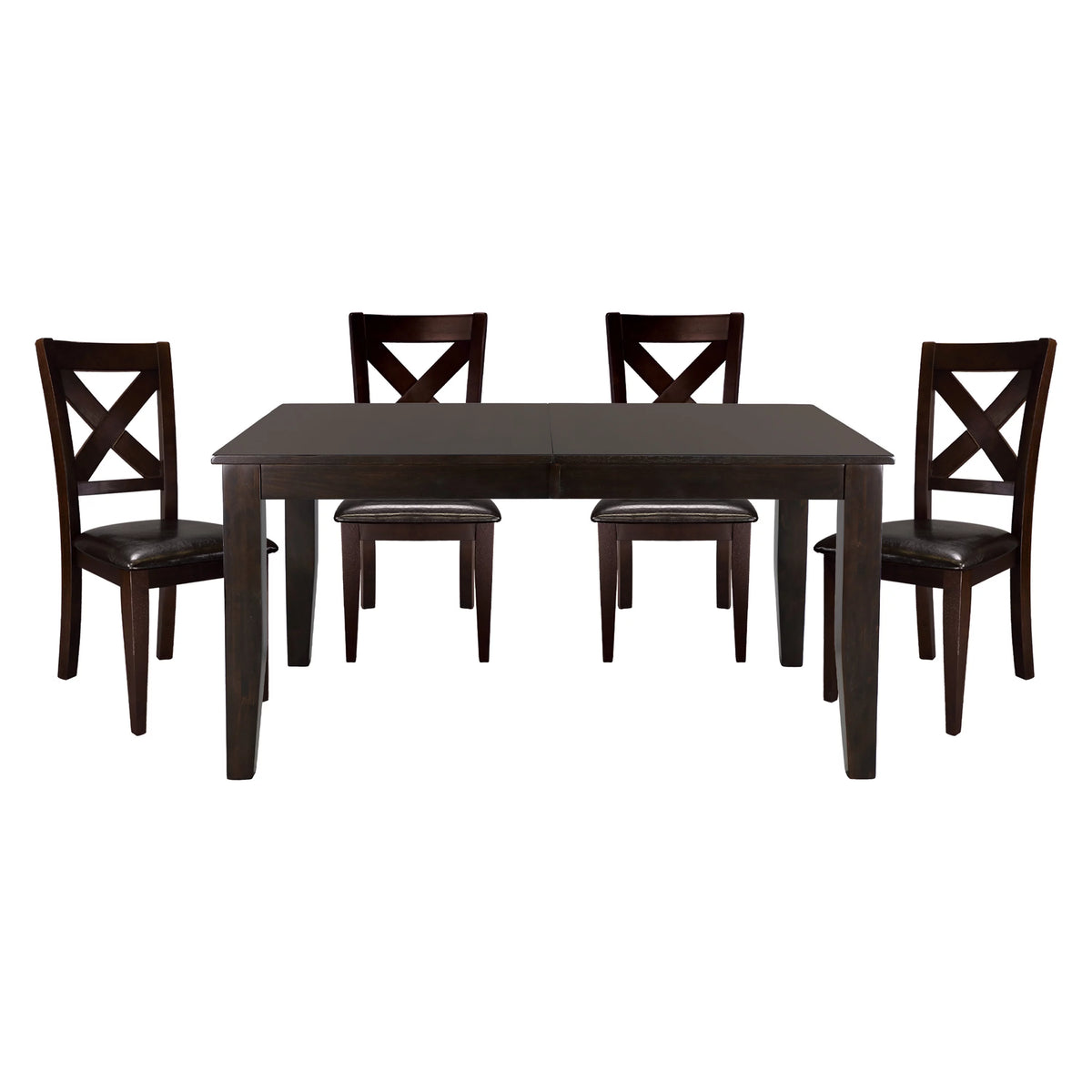 5pc Dining Room Table and 4 Side Chairs Merlot Finish K6478