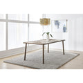 Stone Top Dining Table with Bronze Metal Base Q6625